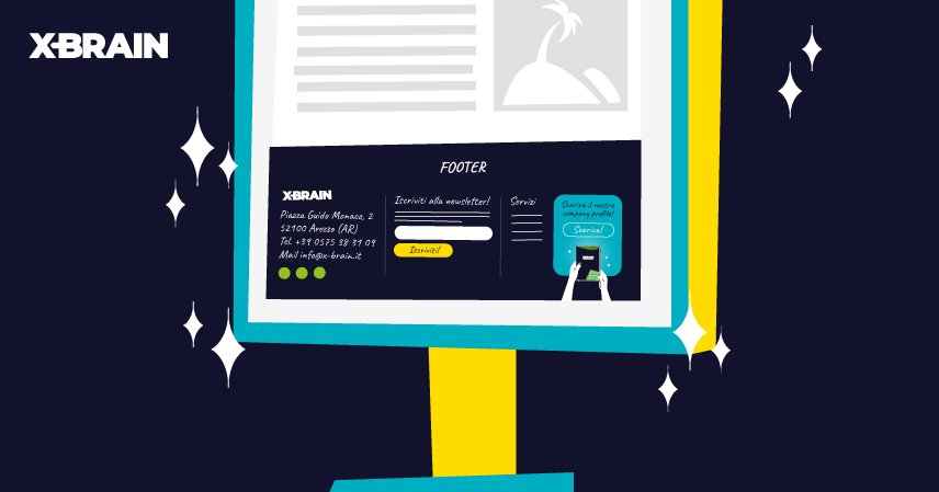 Nella progettazione del footer si deve tener a mento l'utilità e la funzionalità per l’utente