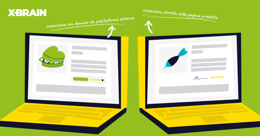 Per le recensioni online è possibile gestire le recensioni direttamente nell’e-shop oppure affidarsi ad una piattaforma esterna.