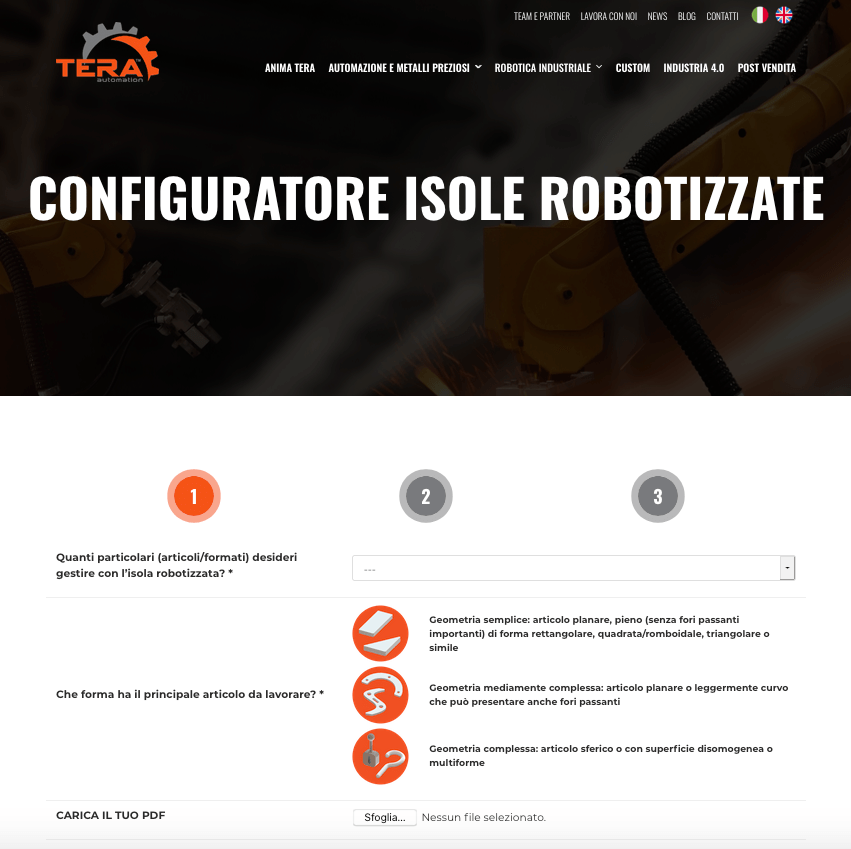 configuratore sito web tera automation